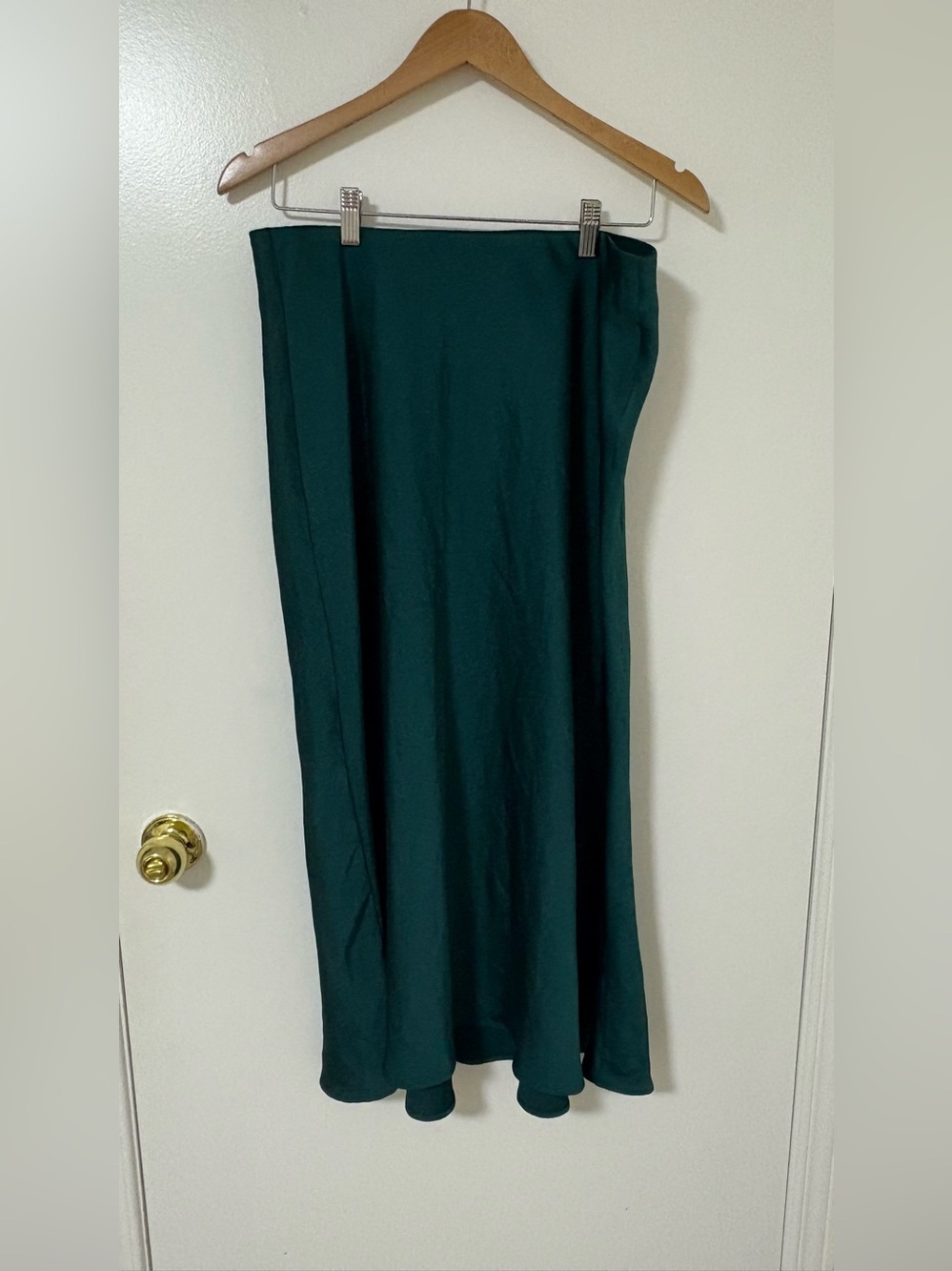 NEW Dynamite Deep Teal Satin Maxi Skirt